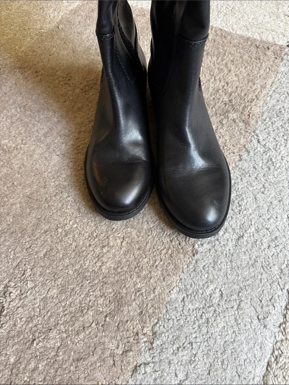 INC International Concepts Fawne Black Leather Knee High Riding Boots- Size 8